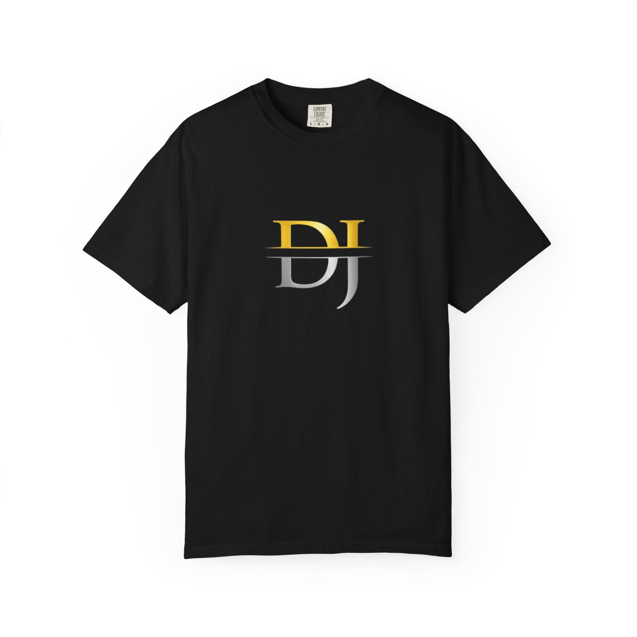 DJ Monogram T-Shirt — Minimalist Gold & Silver Initials Tee