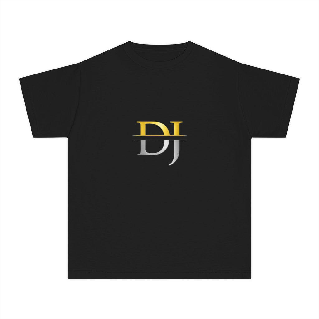 Youth Tee — Stylized DJ Logo Black Graphic Shirt
