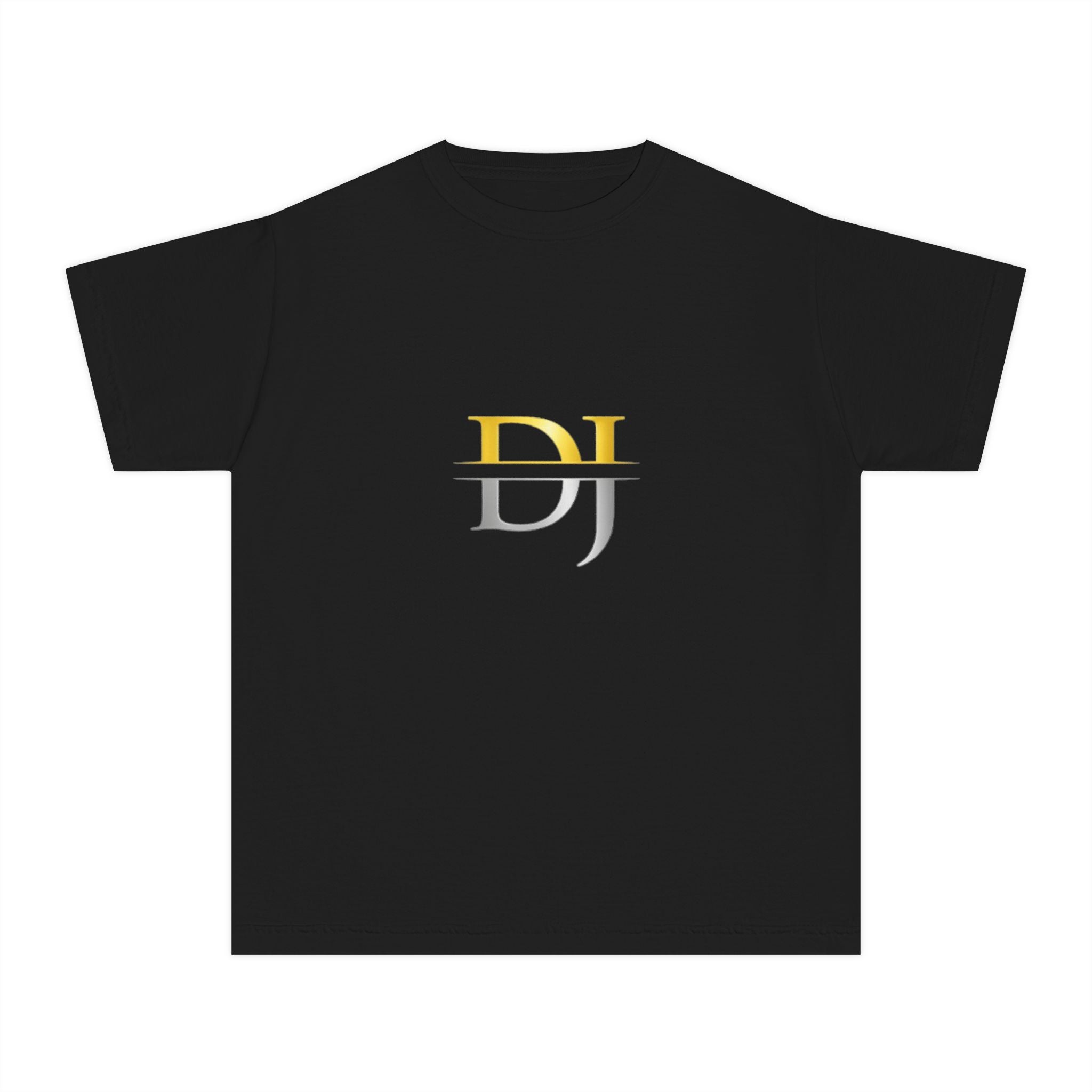 Youth Tee — Stylized DJ Logo Black Graphic Shirt