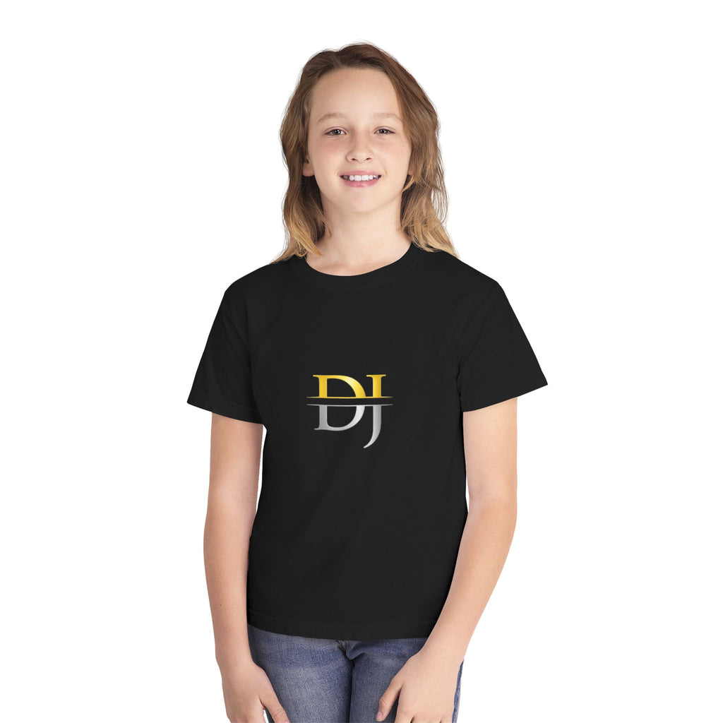 Youth Tee — Stylized DJ Logo Black Graphic Shirt